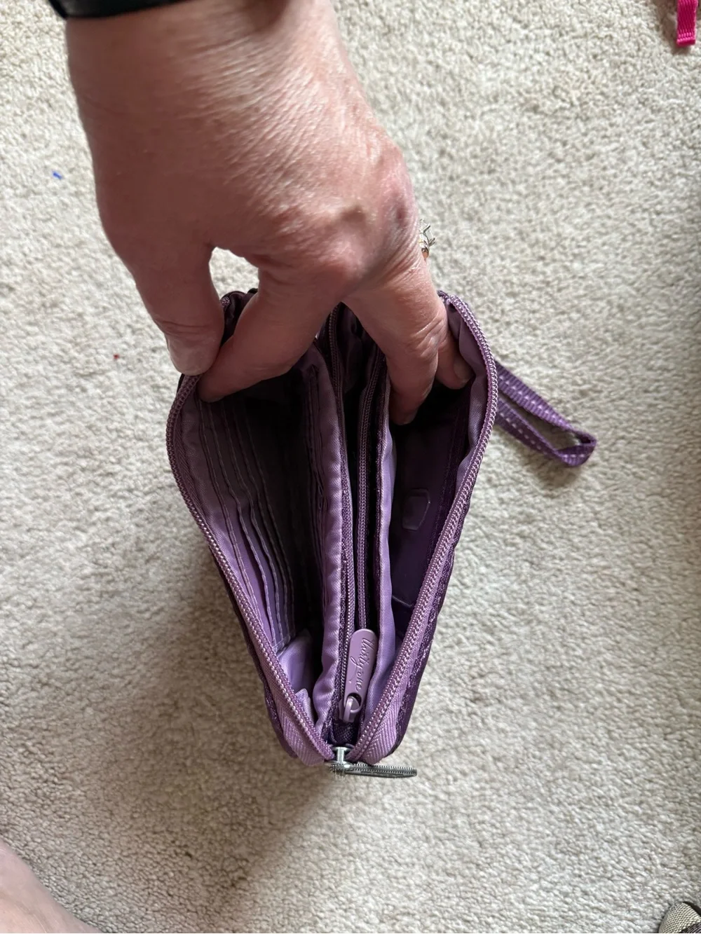 Thirty-one Purple Quilted Wristlet Wallet